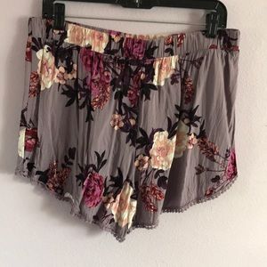 Floral Purple Boho Shorts
